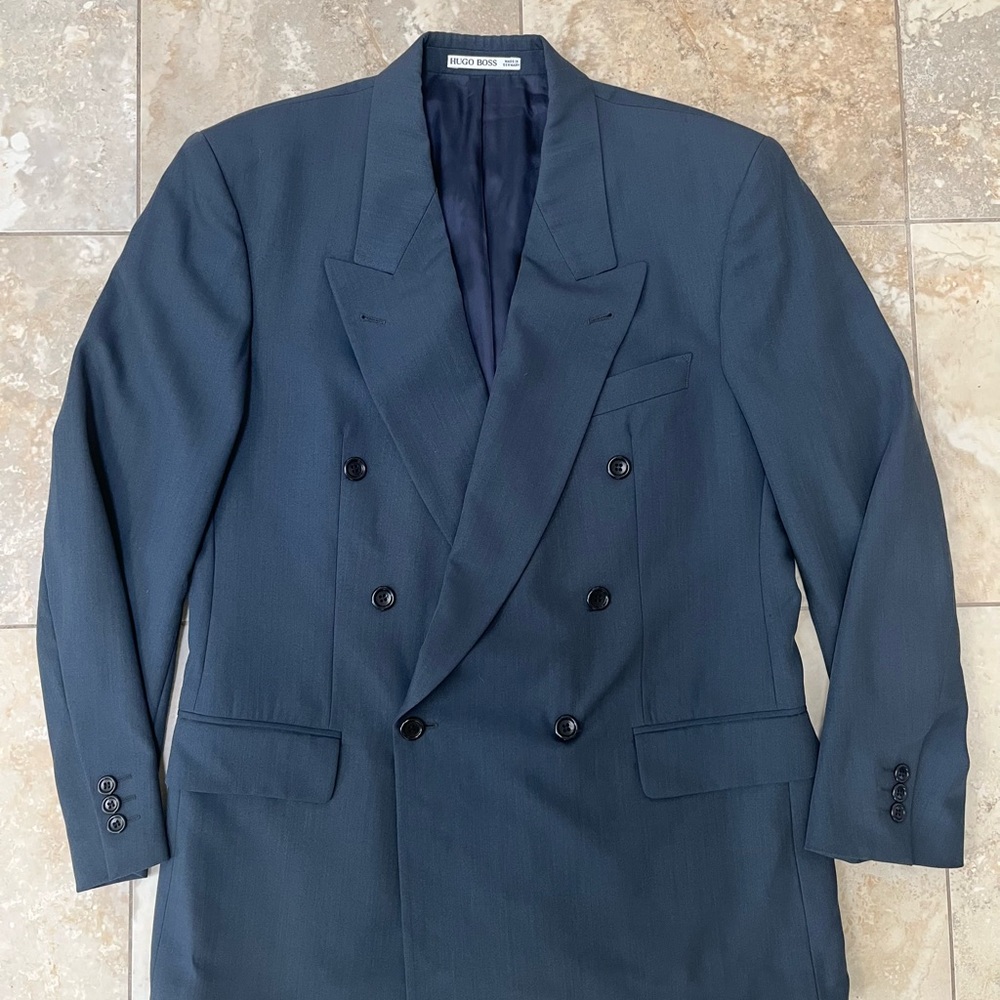 Hugo Boss Blue Double-Breasted Jacket